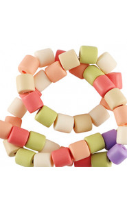 Polymer tube beads 6mm - Multicolour